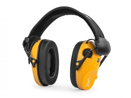 Aktywne ochronniki słuchu RealHunter ACTiVE Pro pomarańczowe + okulary ochronne